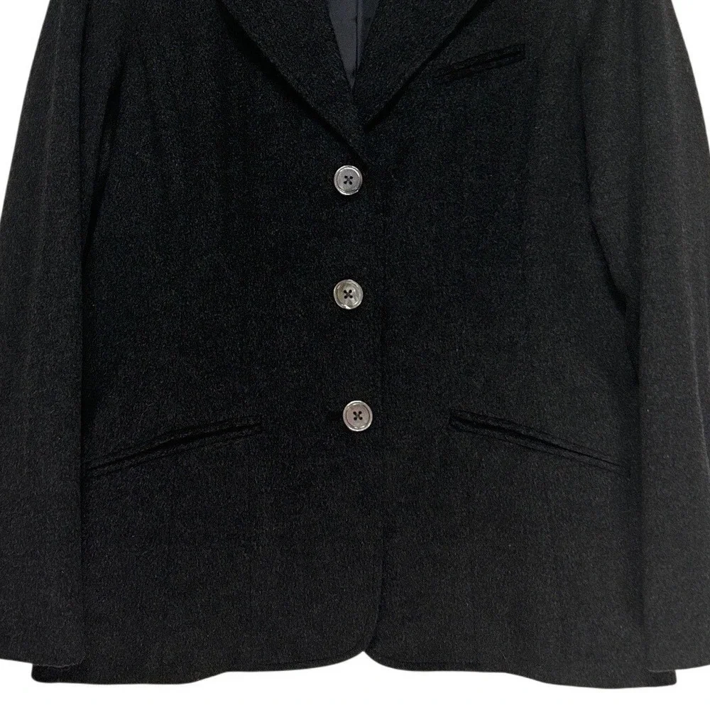 Eddie Bauer Wool Angora Blend 3-Button Jacket Charcoal Size Large EUC